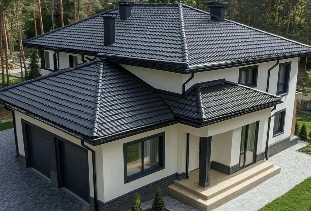 Close-up of a newly installed asphalt shingle roof by Triumph Roofing, showcasing a cost-effective option for homeowners in Charlotte