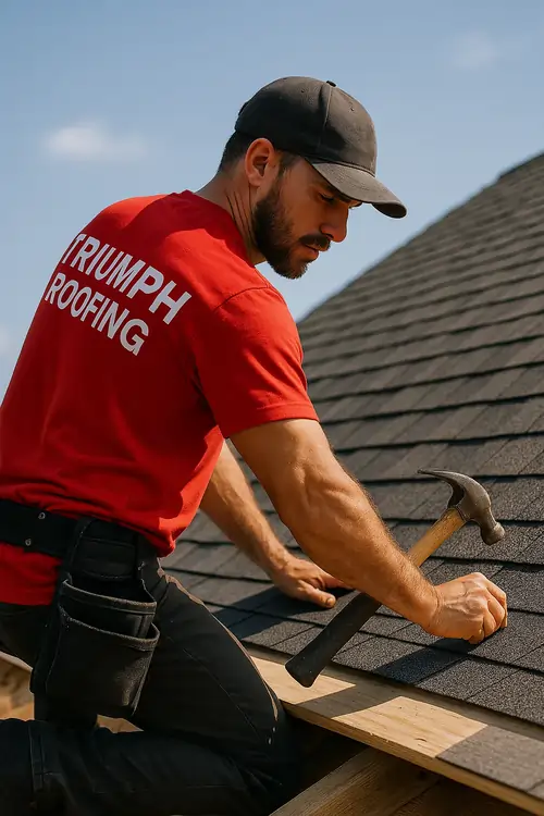 Homeowner scheduling a free estimate with Triumph Roofing in Dixie - Berryhill, Belmont NC