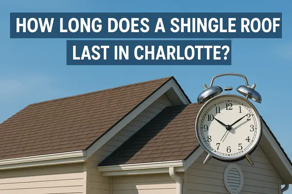 Close-up of asphalt shingle roof in Charlotte, NC