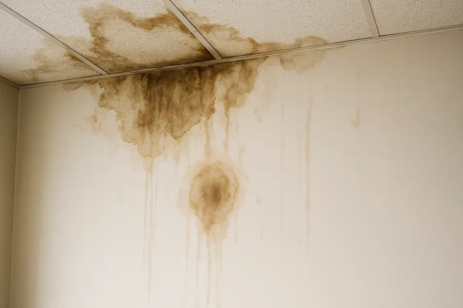 Roof Inspector from Triumph Roofing Examining Water Damage